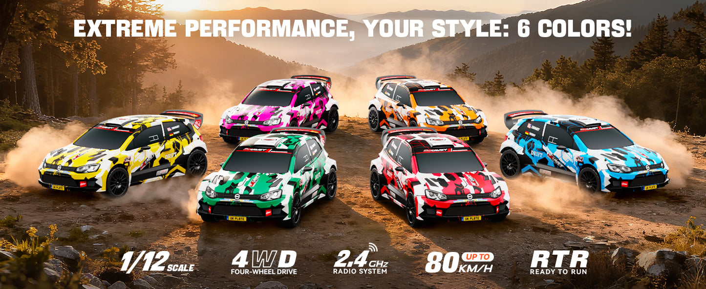 DIKAVEY 1/12 Scale RTR 4WD Brushless RC Rally Car | RX12(Pink)