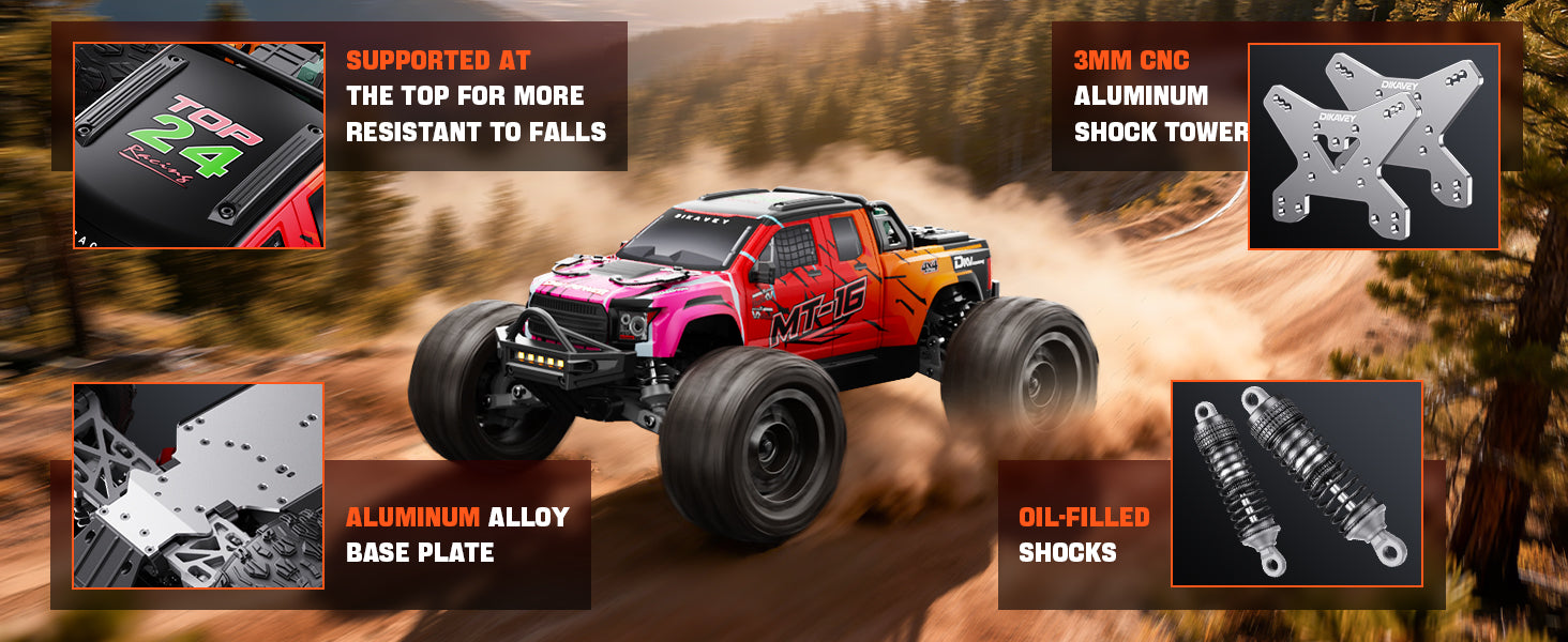 DIKAVEY 1/16 Scale 4WD RTR Brushless Monster Truck | MT16 (Blau)