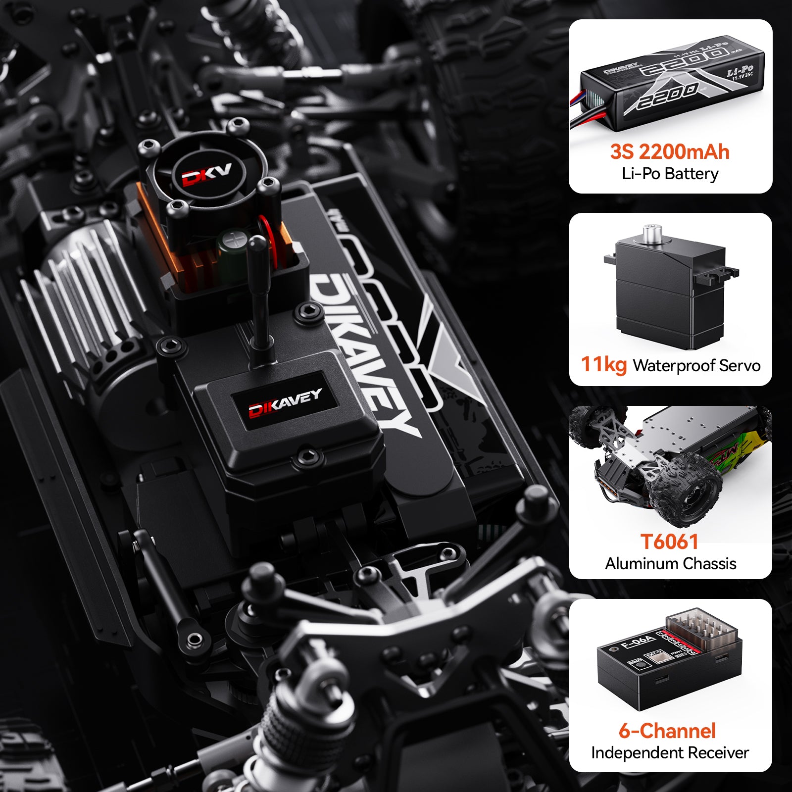 DIKAVEY 1/16 Scale 4WD RTR Brushless Monster Truck | MT16 (Grün)