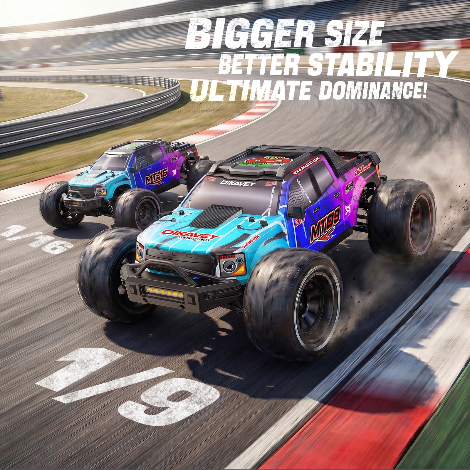 DIKAVEY 1/9 Scale 4WD Brushless RC Monster Truck | MT09