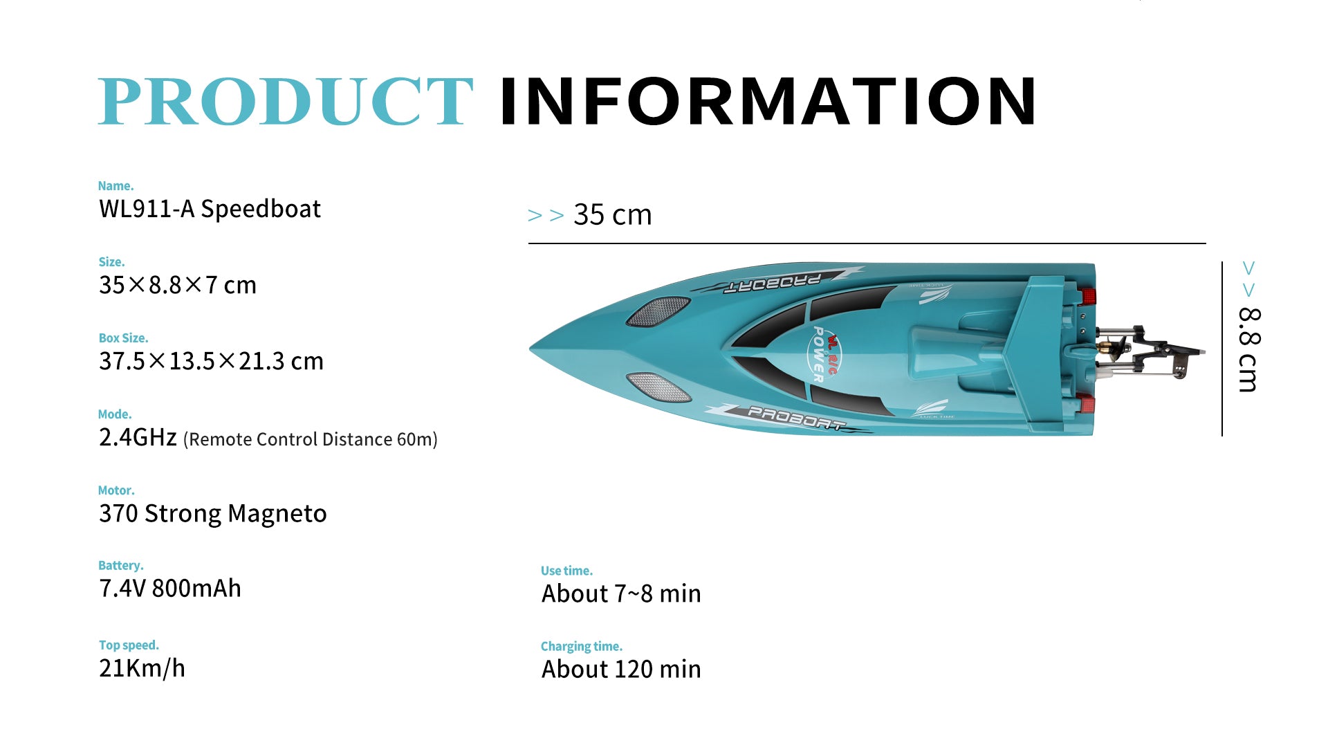High-Speed Brushless RC Boat with Self-Righting System | WL911