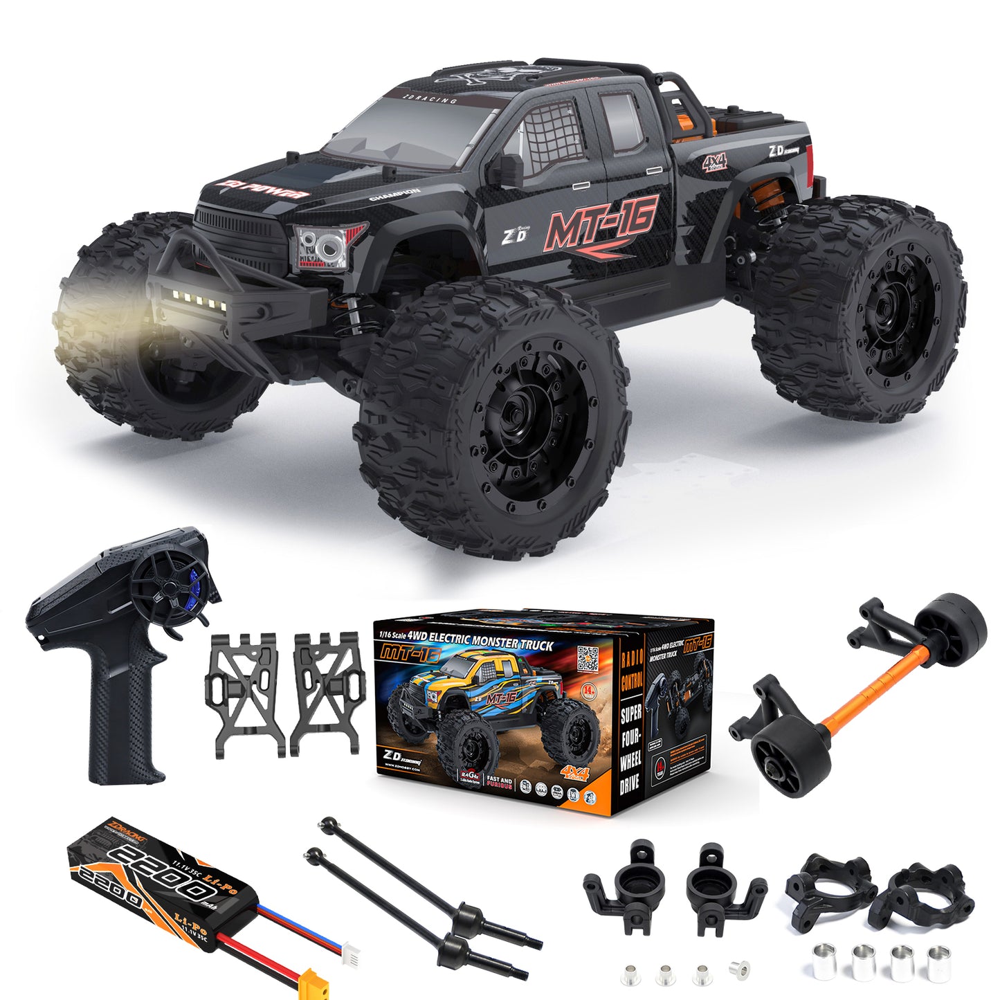1:16 Brushless RTR Monster Truck MT-16 Black