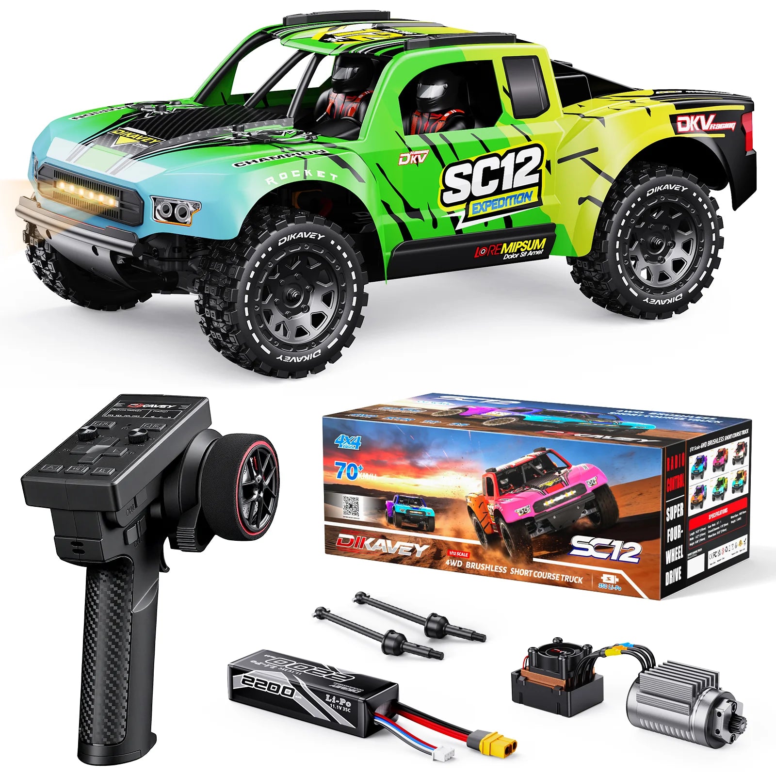 DIKAVEY 1/12 Brushless RTR 4WD Short-Course Truck | SC12