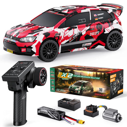 DIKAVEY 1/12 Maßstab RTR 4WD Brushless RC Rallyeauto | RX12 (Rot) 