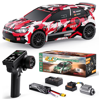 DIKAVEY 1/12 Scale RTR 4WD Brushless RC Rally Car | RX12 (Red)