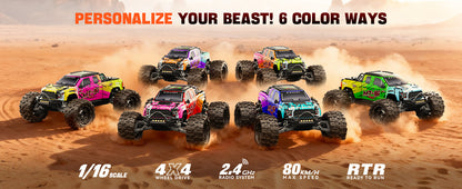 DIKAVEY 1/16 Scale 4WD RTR Brushless Monster Truck | MT16 （Orange）