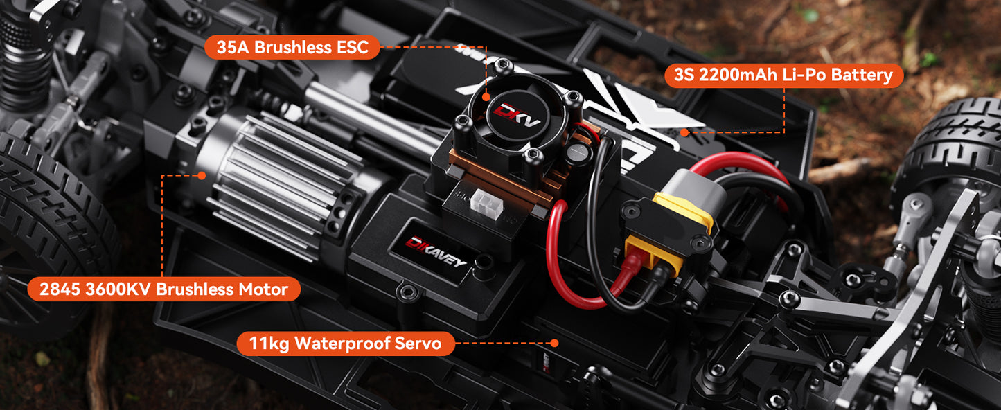 DIKAVEY 1/12 Scale RTR 4WD Brushless RC Rally Car | RX12（Green）