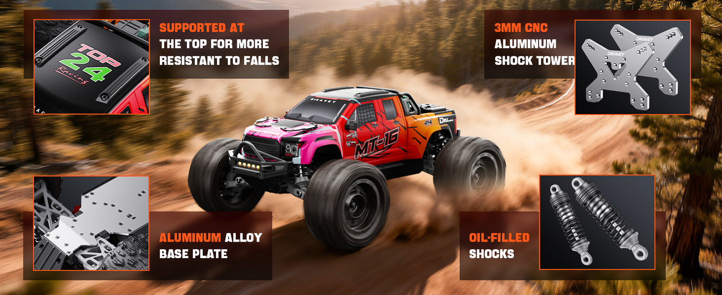 DIKAVEY 1/16 Scale 4WD RTR Brushless Monster Truck | MT16 （Orange）