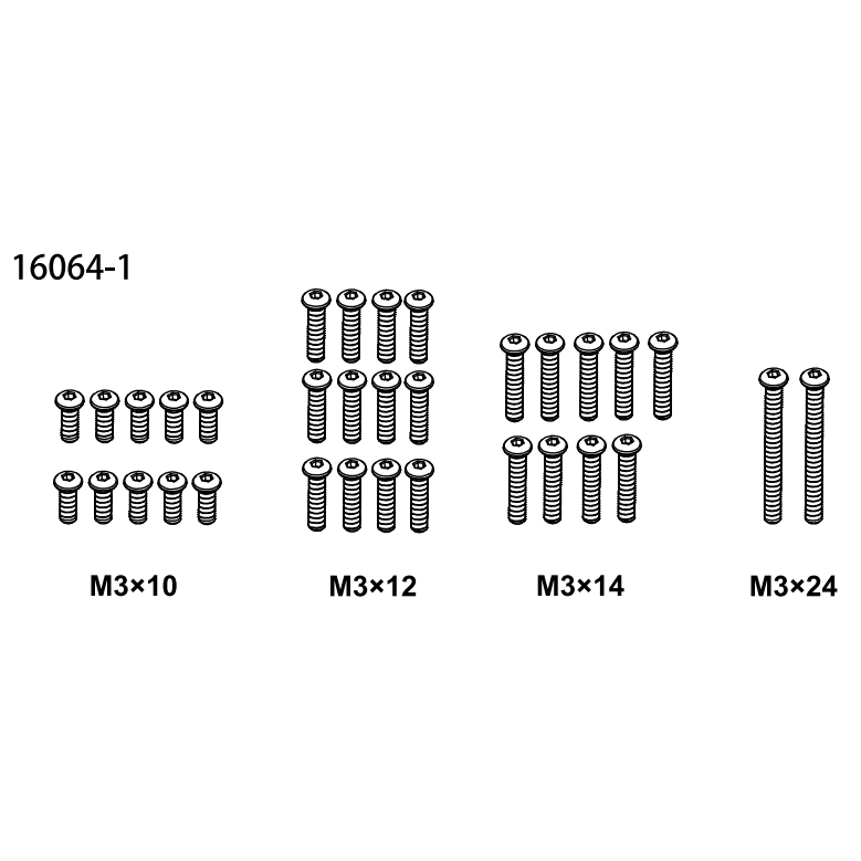 Screws M3*24  M3*14  M3*12 M3*10 (16064-1)