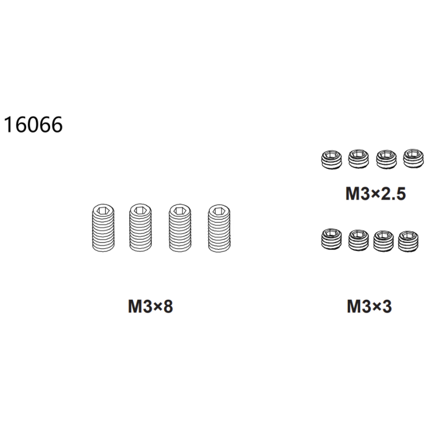 Hexagon Socket Headless Screw M3*8  M3*2.5  M3*3 (16066)