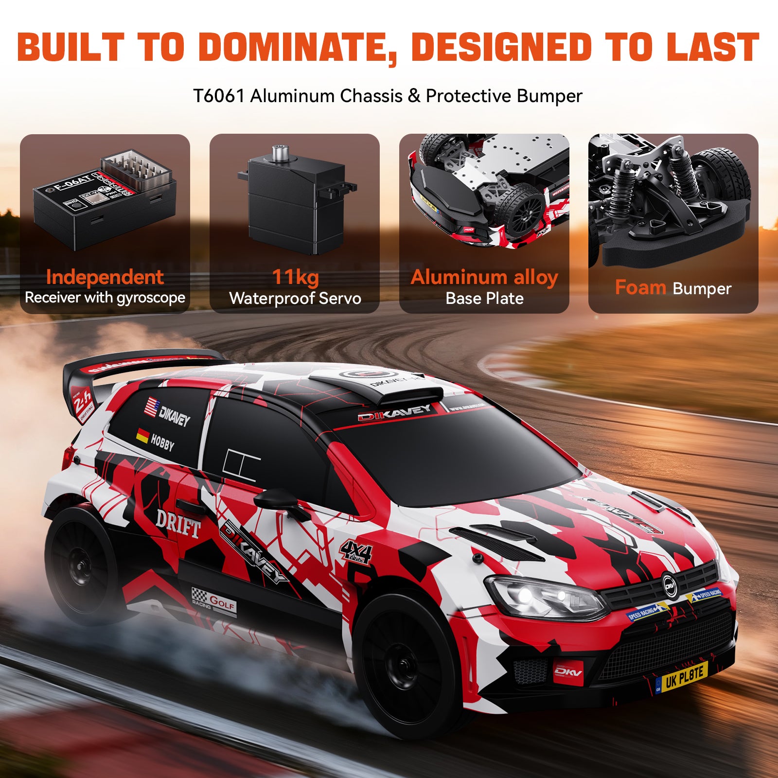 DIKAVEY 1/12 Maßstab RTR 4WD Brushless RC Rallyeauto | RX12 (Blau) 