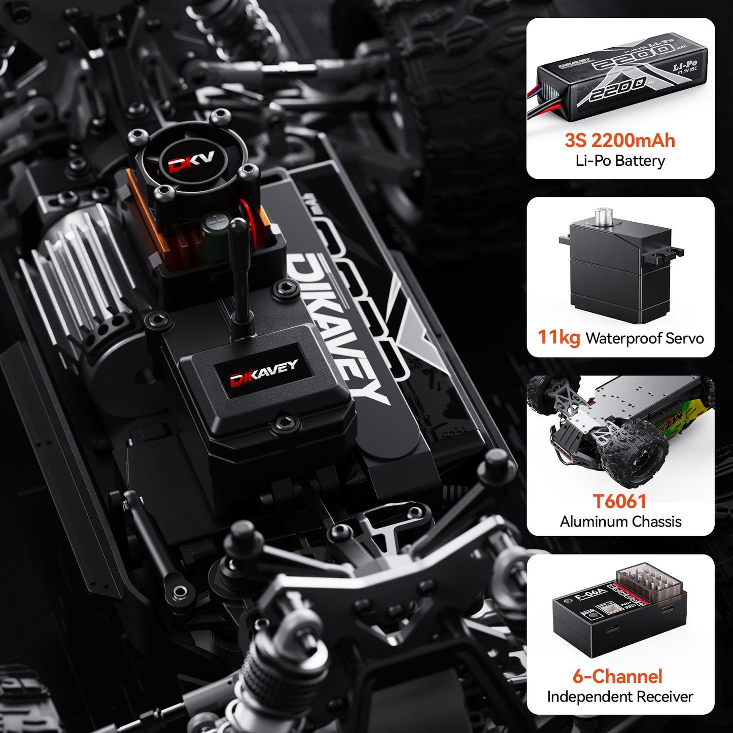 DIKAVEY 1/16 Scale 4WD RTR Brushless Monster Truck | MT16 （Green）