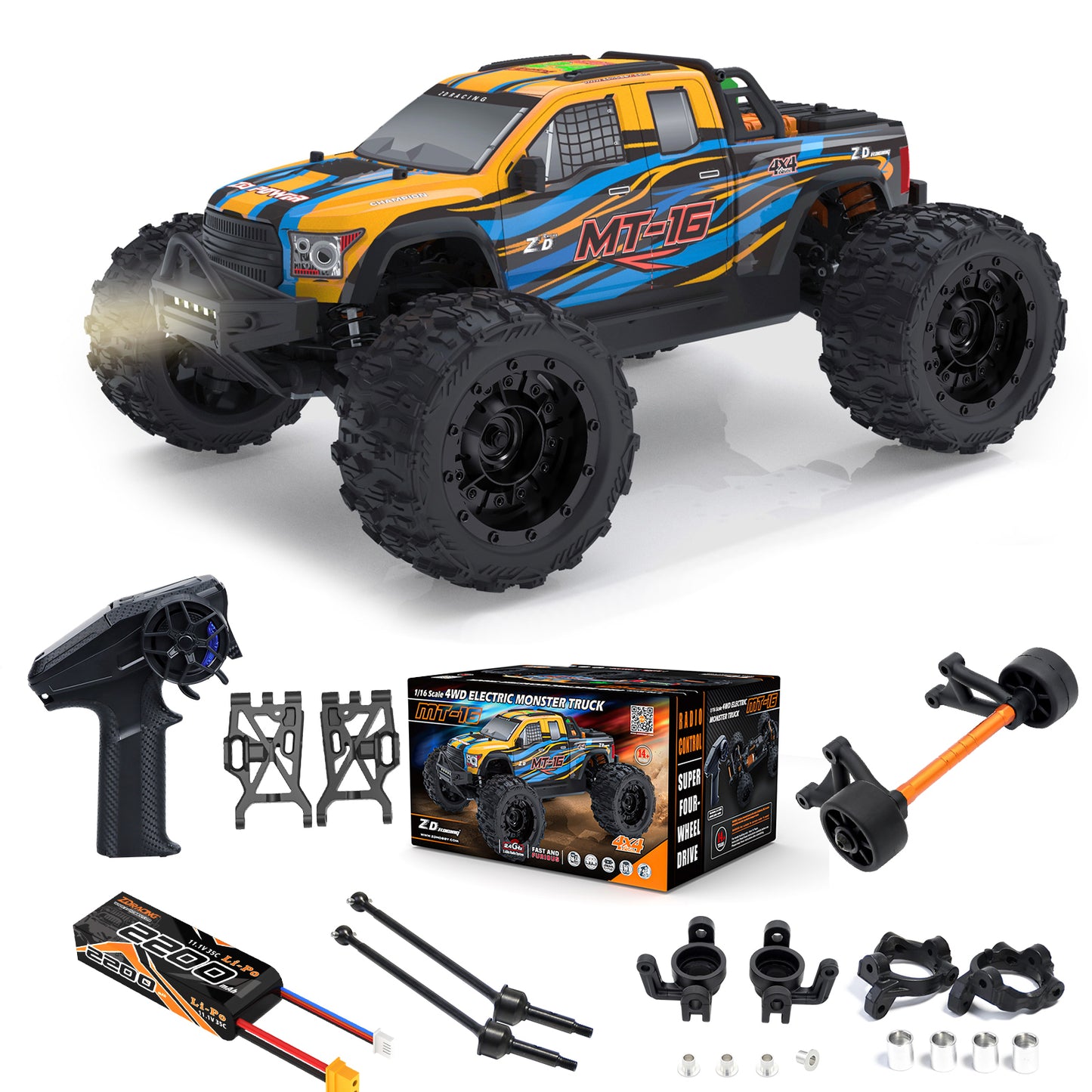 1:16 Brushless RTR Monster Truck MT-16 Orange