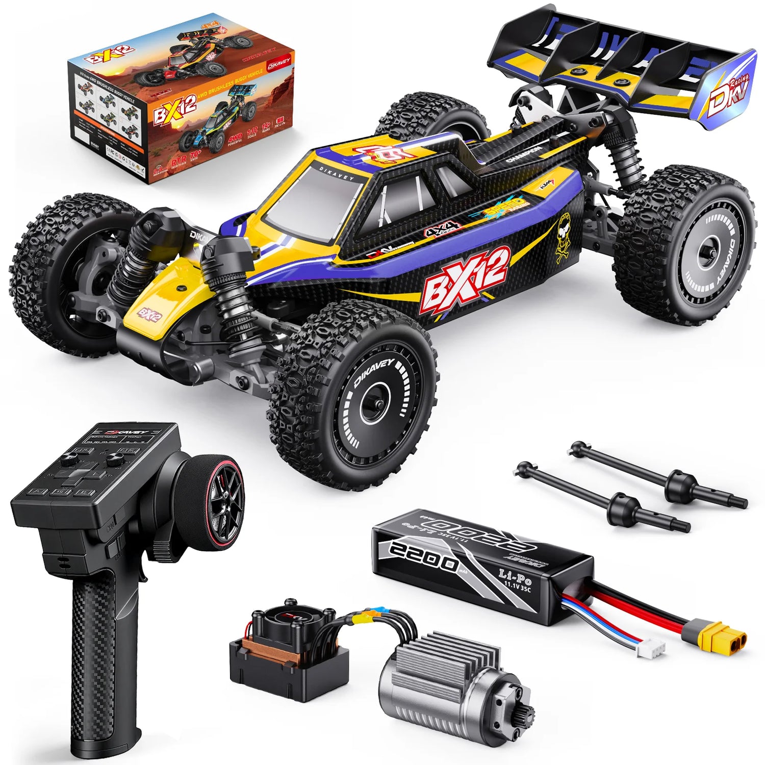DIKAVEY 1/12 Scale RTR 4WD Metal Brushless RC  Buggy | BX12