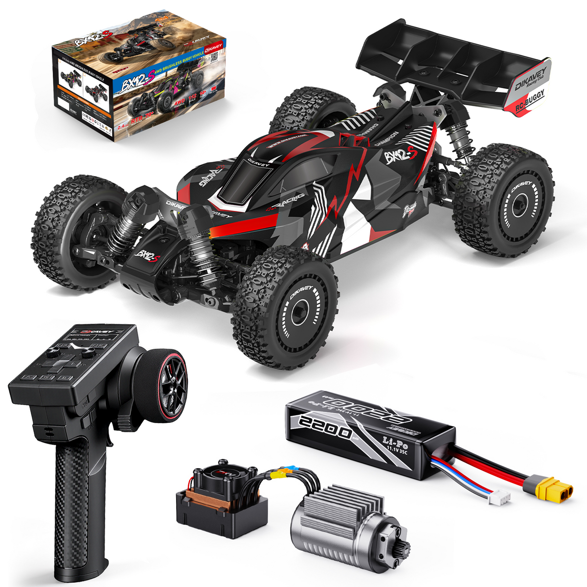 DIKAVEY 1/12 Scale RTR 4WD Metal Brushless RC  Buggy | BX12-S （Typhoon Version）