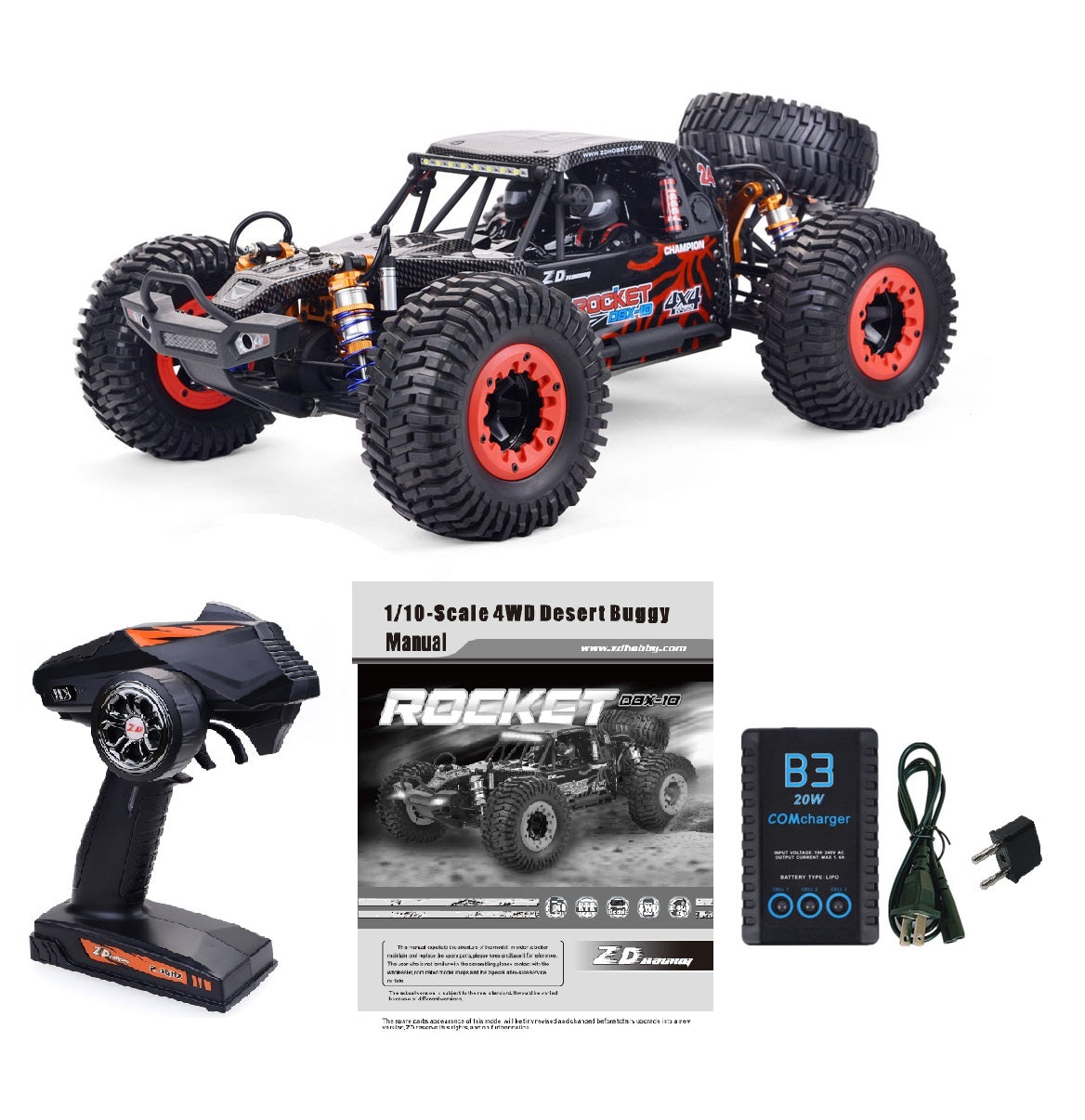 ZD RACING 1/10 Scale 4WD Brushless Desert Buggy RTR | DBX-101 (Red)
