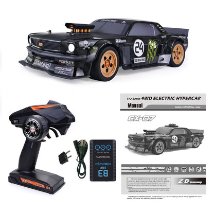 ZD 1/7 Scale 4WD High-Speed Brushless On-Road Muscle Car | EX-07 (Black)