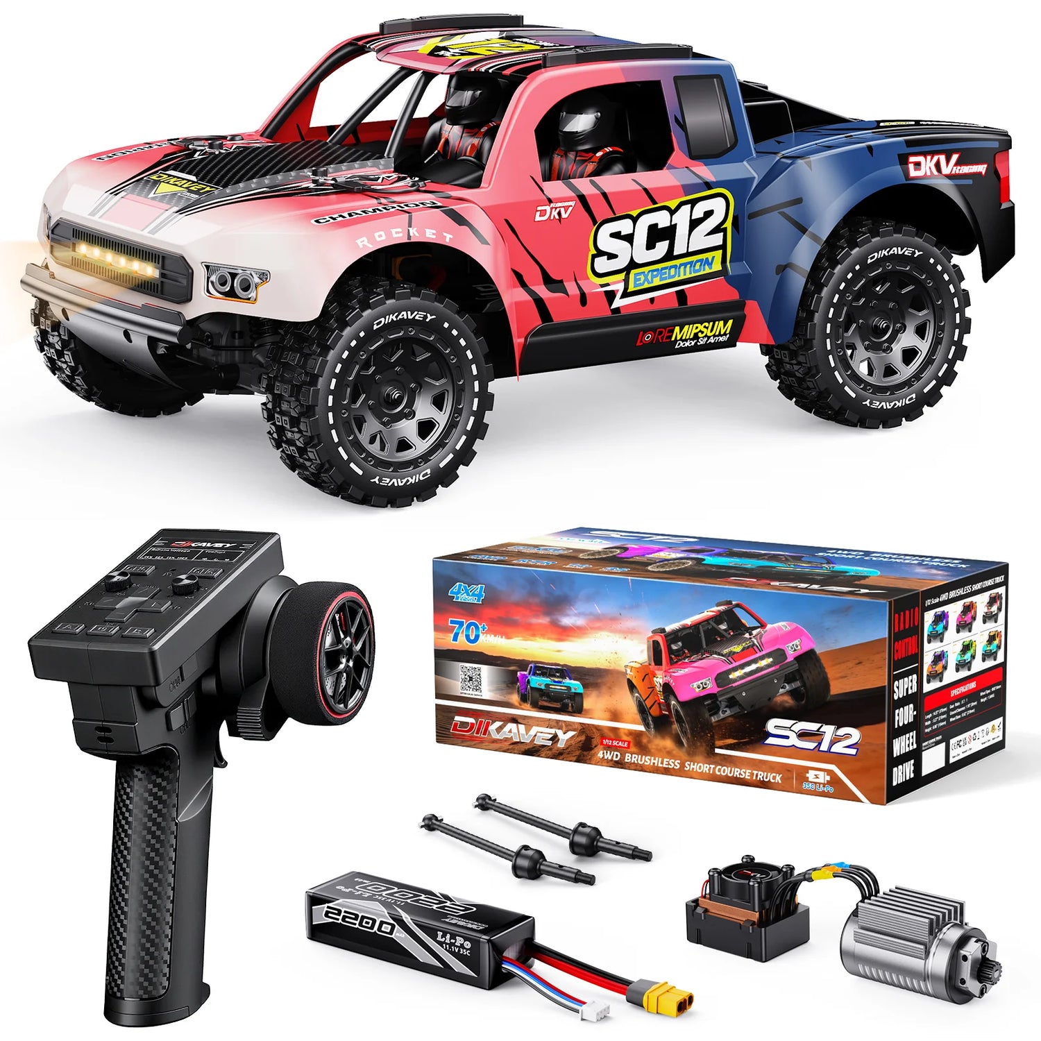 DIKAVEY 1/12 Brushless RTR 4WD Short-Course Truck | SC12