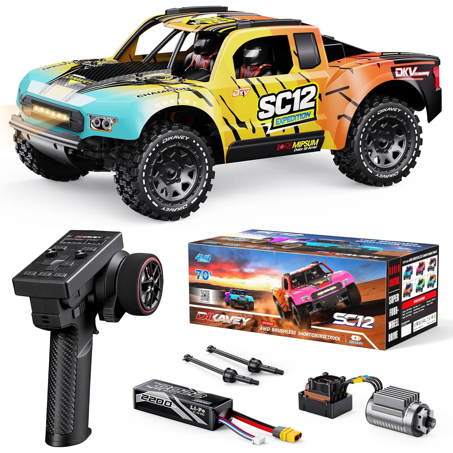DIKAVEY 1/12 Brushless RTR 4WD Short-Course Truck | SC12